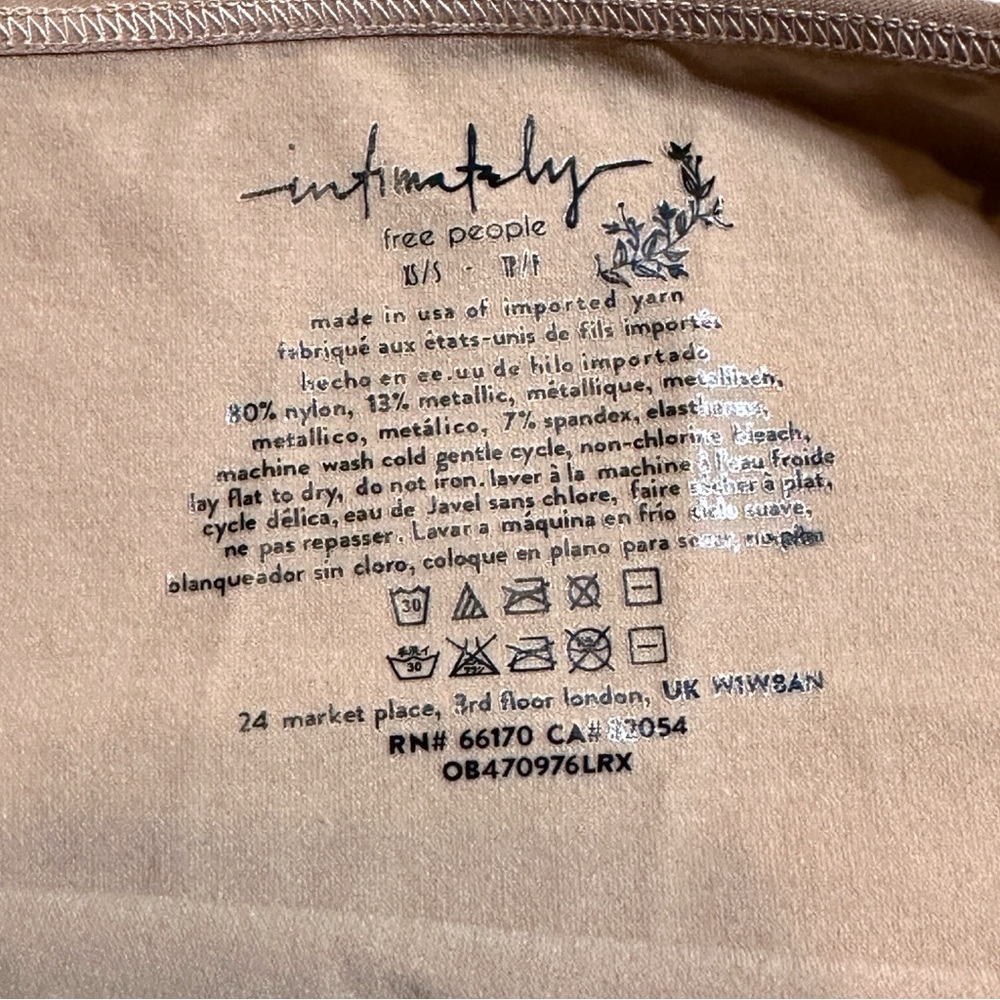 NWOT Free People Intimately Skinny Strap Seamless Brami in Natural. Size XS/S - Picture 8 of 8